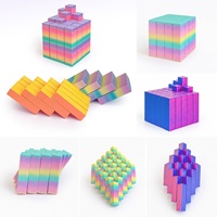 Figurine de collection imprimée en 3D style Pixel Art, cube dégradé – Jouet anti-stress pour adultes, cadeaux pour la décoration de la maison et du bureau