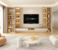 Meuble TV mural moderne de luxe en bois, style contemporain, pour salon, vente en gros, pour entrepreneur en aménagement intérieur