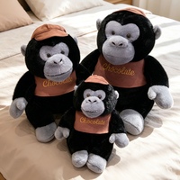 Peluche de gorille noir réaliste personnalisée en gros, jouet en peluche chocolaté pour machine à griffes de carnaval, cadeau