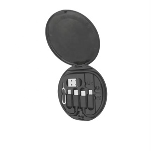 Promotion 60W jeu de câbles de données ensemble de câbles de données de charge rapide multifonctionnel à vendre personnaliser ensemble de câbles de données de boîte de <span class=keywords><strong>rangement</strong></span> ronde - Product Image 1