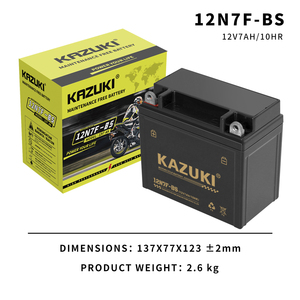 Offres Spéciales bonne qualité <span class=keywords><strong>prix</strong></span> d'usine SMF KAZUKI 12N-7F 12V 7Ah <span class=keywords><strong>batterie</strong></span> au plomb de moto rechargeable avec 2.48 kg - Product Image 6