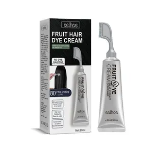 Populaire Eelhoe Natuurlijke Extract Zwart Bruin Fruit Haarkleurcrème Kit Met Anti Knopen Kam Zachtjes Kleurverzorging