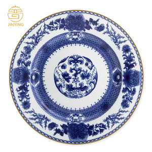Nouveau Style Assiette Ensemble De Luxe Bleu Floral Dîner Ensemble Fine Bone China <span class=keywords><strong>Vaisselle</strong></span> De Mariage <span class=keywords><strong>Vaisselle</strong></span> pour Événement & Restauration & Location - Product Image 1