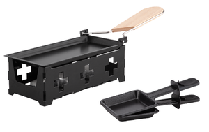 Mini <span class=keywords><strong>Raclette</strong></span> Portátil de Metal con Juego de Herramientas y Mango de Madera, Apto para Lavavajillas, para Fondue de <span class=keywords><strong>Queso</strong></span> y <span class=keywords><strong>Queso</strong></span> a la Parrilla - Product Image 6