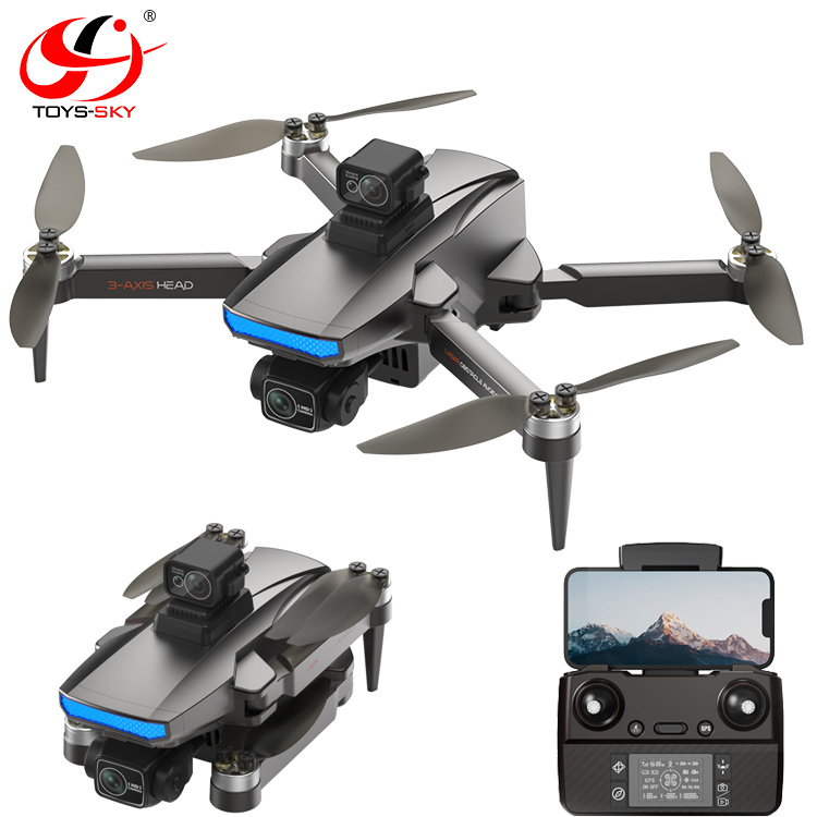 New Best S187 GPS FPV Drone Con 3 Axis Gimbal Camera Drone 4k With Laser Obstacle Avoidance Brushless Foldable Quadcopter Toys