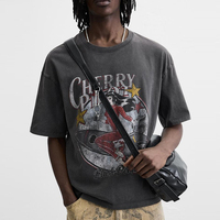 T-Shirt graphique Godspeed de haute qualité pour hommes eau de lavage en vrac noir coton lourd Hip Hop Design de mode hommes hauts t-shirts