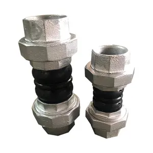 Double Natural Flexible Union Joint Connector Screws Expansion Rubber Threaded Coupling Union Type Flexible Rubber Connector