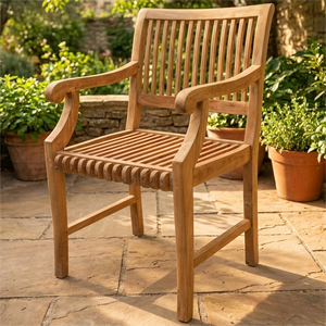 Silla de Comedor Castle para Exteriores, Diseño Moderno y Minimalista, Madera de Teca Sólida, Duradera, Cómoda y Refinada - Product Image 4