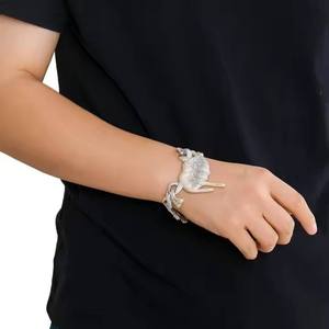 Meilleur Prix Collier Chaîne Cubaine Unisexe en Argent 925 Plaqué Or Rose Rhodié de Luxe avec Pendentif Verrou Pavé Moissanite Style Hip Hop - Product Image 2
