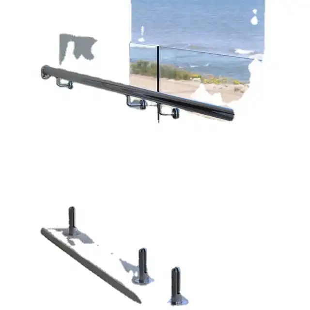 Glass Aluminium Balustrade Glass Pool Fence Tempered Black Steel Railing Glass