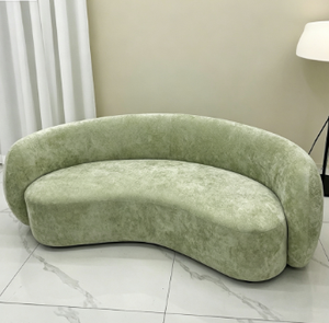 โซฟาโค้งมนทันสมัย หุ้มผ้าบุอย่างดี สำหรับห้องนั่งเล่น - Product Image 2