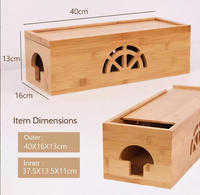 Boîte de gestion de câbles en bambou, organisateur de fils domestique avec couvercle, boîte de rangement pour prises électriques, cache-câbles simple pour bureau