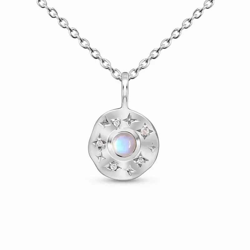 Hot Sell Europe And United States Popular 925 Sterling Silver Moonstone Pendant Necklace Jewellery
