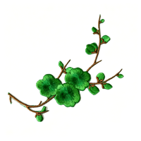 Patchs brodés personnalisés fleur de prunier, appliques thermocollantes brodées fleur de prunier