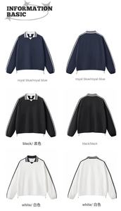 Pour la marque personnalisée 380G lourd 100% coton tissé Style académie hommes vêtements rayés coupe ample conception personnalisable pour la saison d'automne - Product Image 4