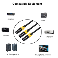 Cable Divisor en Y XLR Profesional, 1 Hembra 2 Machos, 3 Pines, Cable de Audio Balanceado, PVC, Cobre Libre de Oxígeno, Plateado, para Micrófono, DJ