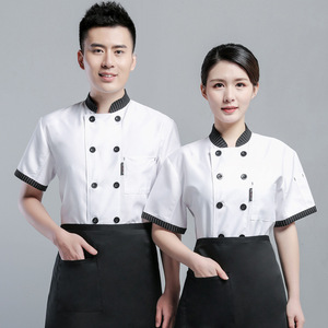Giacca <span class=keywords><strong>da</strong></span> <span class=keywords><strong>cuoco</strong></span> manica corta per cucina ristorante e Bar Hotel Cook abbigliamento <span class=keywords><strong>da</strong></span> lavoro uniforme per il personale del ristorante e del Bar - Product Image 3
