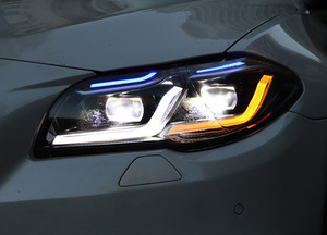 Conjunto de Faros LED Modificados para <span class=keywords><strong>BMW</strong></span> Serie 5 F10 F18 2011-2017 520 <span class=keywords><strong>525</strong></span>, Actualización de Faros Delanteros con Proyector LED DRL - Product Image 3