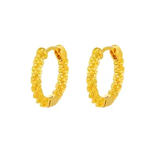 Foruixi New Trending Earing For Women Gold Earrings 24k Gold Plated Hoop Earrings