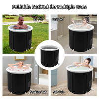 Baignoire pliable en PVC pour adultes - Bain de glace gonflable portable avec couvercle, spa extérieur durable pour la récupération