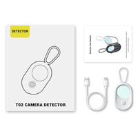 Détecteur de caméra T02 pour location, maison, hôtel – Anti-espionnage, anti-regard indiscret, scanner infrarouge sans fil noir et blanc