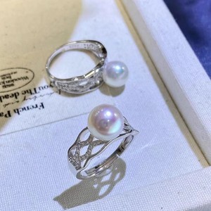 Base para Anillo de Plata S925, Edición Moda, para Accesorios de Perlas DIY 1926, Base para Anillo Vacía, para Joyería Plana de 6-8mm, Anillos de Salto de 6mm - Product Image 1