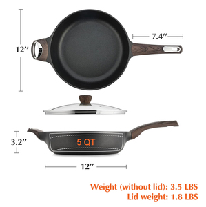High Quality Ceramic Nonstick Die Cast Aluminium Bakelite Handle Oven Safe 4-5L Capacity Gas & <b>Induction</b> Frying <b>Pan</b> - Product Image 6
