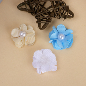 Accesorios para el Cabello con Flores de Tela y Perlas de 3cm, Hechos a Mano para Ropa, Zapatos, Bolsos, Uso Casual, Primavera 2025 - Product Image 3