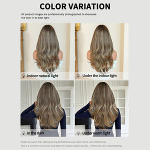 Perruques synthétiques mi-longues de 26 pouces, marron cendré à blond, résistantes à la chaleur, en fibre naturelle mate, Peluca - Product Image 6
