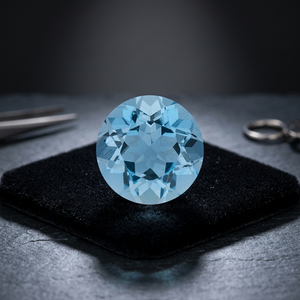 Piedra preciosa suelta facetada de Aguamarina Natural de corte brillante redondo de 1,50mm de alta calidad con certificado IGI precio de fábrica al por mayor - Product Image 4