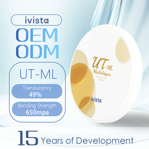 قرص سيراميك متعدد الطبقات UT-ML فائق الشفافية من Ivista بقوة 650 ميجا باسكال، أفضل كتلة زركونيا لمختبرات الأسنان - Product Image 3