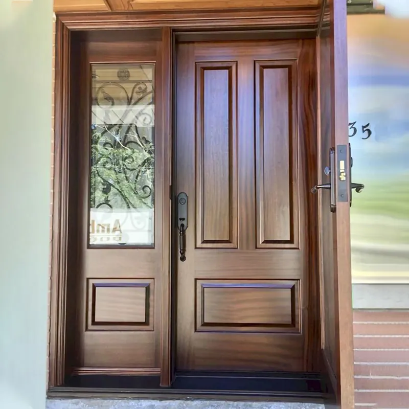 Portes d'extérieur automatiques modernes au dernier design Porte d'entrée principale en bois