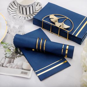 Serviettes de table jetables YunDing en papier avec logo personnalisé, motif doré, en pâte de bois vierge, résistantes à l'eau, qualité supérieure, pour mariage et <span class=keywords><strong>Horeca</strong></span> - Product Image 4