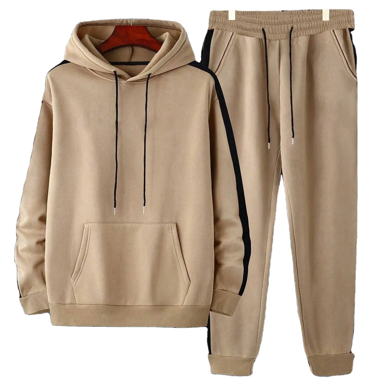 Oen Hoodie En Broek Sets Voor Heren Trekkoord Stripemen Tweedelige Hoodie Set Heren Hoodies Set