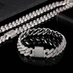 EU US Hip Hop 20mm <b>Copper</b> Alloy <b>Bracelet</b> Flip Buckle Cuban Chain Thick Men's Jewelry Gift - Product Image 1