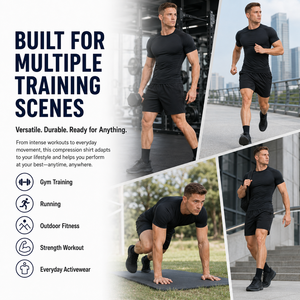 Haut de sport pour homme à compression et extensibilité quadridirectionnelle, imprimé sur mesure avec design graphique original, idéal pour les entraînements d'endurance - Product Image 3