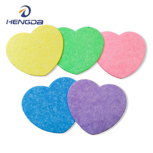 Discos Desmaquillantes Desechables Biodegradables de Algodón y Pulpa de Madera Hengda, Forma de Corazón, 60x51mm, Multicolor - Product Image 2