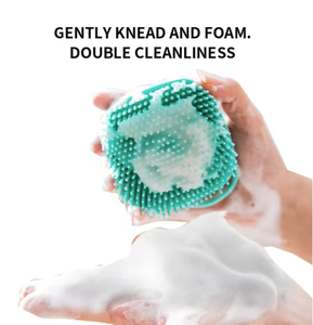 15 yıl fabrika yumuşak silikon Pet kedi köpek bakım masaj şampuan banyo fırçası şampuan konteyner ile - Product Image 3