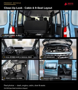 Foton Toano Damai 2024, <span class=keywords><strong>Furgoneta</strong></span> Comercial de Pasajeros, 2.0T Diésel, Transmisión Manual, <span class=keywords><strong>9</strong></span> Asientos, Volante a la Izquierda, Nueva de Fábrica en China - Product Image 6