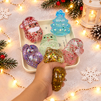 Jouet souple anti-stress à paillettes colorées et scintillantes, best-seller de Noël, ensemble de fêtes, pour enfants de 5 à 7 ans, en matériau Maltose