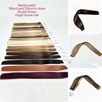Extensiones de Cabello Humano de Calidad Profesional en Stock, 18 Pulgadas, Genius Wefts, Menos Caída, Sin Enredos, Aptas para Estilistas