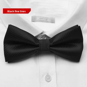 Pajarita de Poliéster Estilo Coreano en Color Vino Tinto y Negro para Hombre y Mujer, Ideal para Trajes de Boda y Camisas - Product Image 2