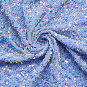 도매 5mm 멀티 컬러 스트레치 스팽글 벨벳 레이스 원단 파티 드레스 수영복 및 액세서리 워프 니트 타입 - Product Image 5