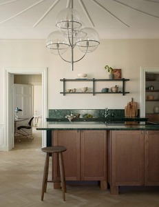 <span class=keywords><strong>Cocina</strong></span> Vermonhouzz Morden en <span class=keywords><strong>Verde</strong></span> <span class=keywords><strong>Oscuro</strong></span> con Acabado Shaker y Vetas de Madera Visibles, Isla y Encimera de Roble de Lujo - Product Image 1