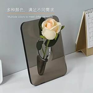 A0426 - Florero Rectangular con Esquinas Redondeadas de Acrílico para Fotos, Decoración Nórdica, Florero Hidropónico Simple para Escritorio, Marco para Flores - Product Image 2