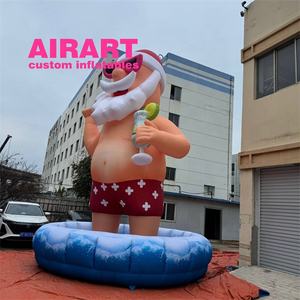 Décoration de Fête de Noël de Style Hawaïen Père Noël Gonflable, Ballon Mascotte Géant Gonflable Père Noël - Product Image 2