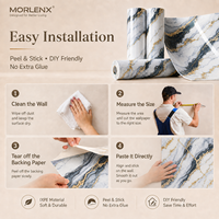 Papier peint en mousse PVC MORLENX blanc, noir et or marbré, autocollant mural auto-adhésif pour hôtel, commerce de détail, mur d'accentuation