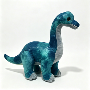 Peluche de dinosaure texturée bleu-vert personnalisée, peluche de brachiosaurus bleu-vert, animal en peluche dinosaure à long cou - Product Image 1