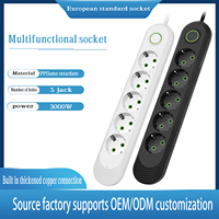 Multiprise domestique UE avec protection contre les surtensions, 4 prises et ports USB-C pour la maison, le bureau et les ordinateurs