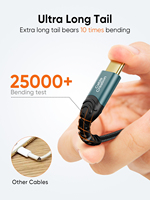 Câble USB A vers USB C CableCreation, charge rapide 3A, transfert de données 480 Mbps, nylon tressé, alliage d'aluminium plaqué or, pour ordinateur